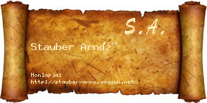 Stauber Arnó névjegykártya